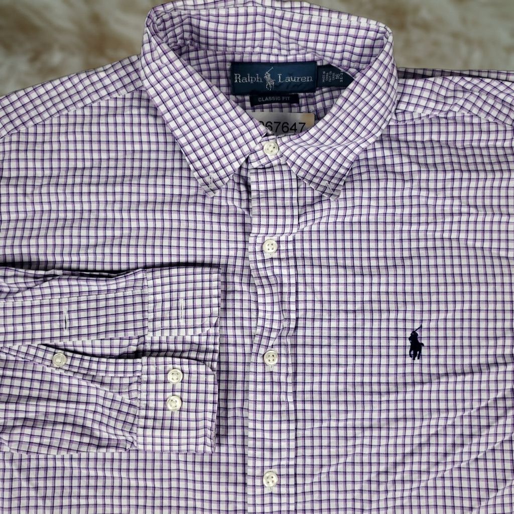 Ralph Lauren Ralph Lauren Shirt Mens 16 Purple Pony Dress Button Up Long Sleeve Size 42R - 1 Thumbnail