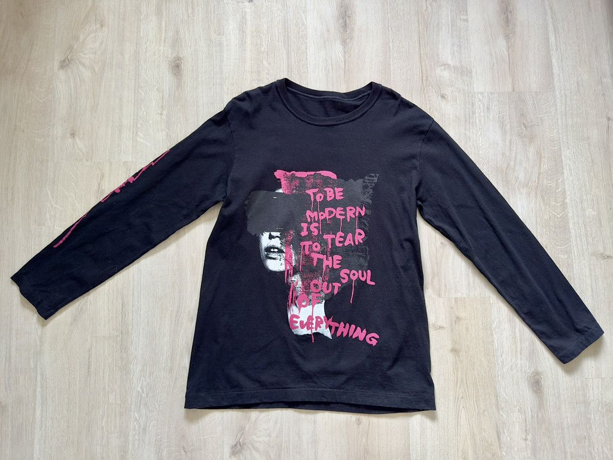 Yohji Yamamoto Yohji Yamamoto Y’s Longsleeve Black w/ Pink Front Print Size M / US 6-8 / IT 42-44 - 1 Thumbnail
