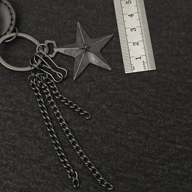 Jewelry Cowhide Iron Cross Bilayer Stars Tassels Size ONE SIZE - 4 Thumbnail