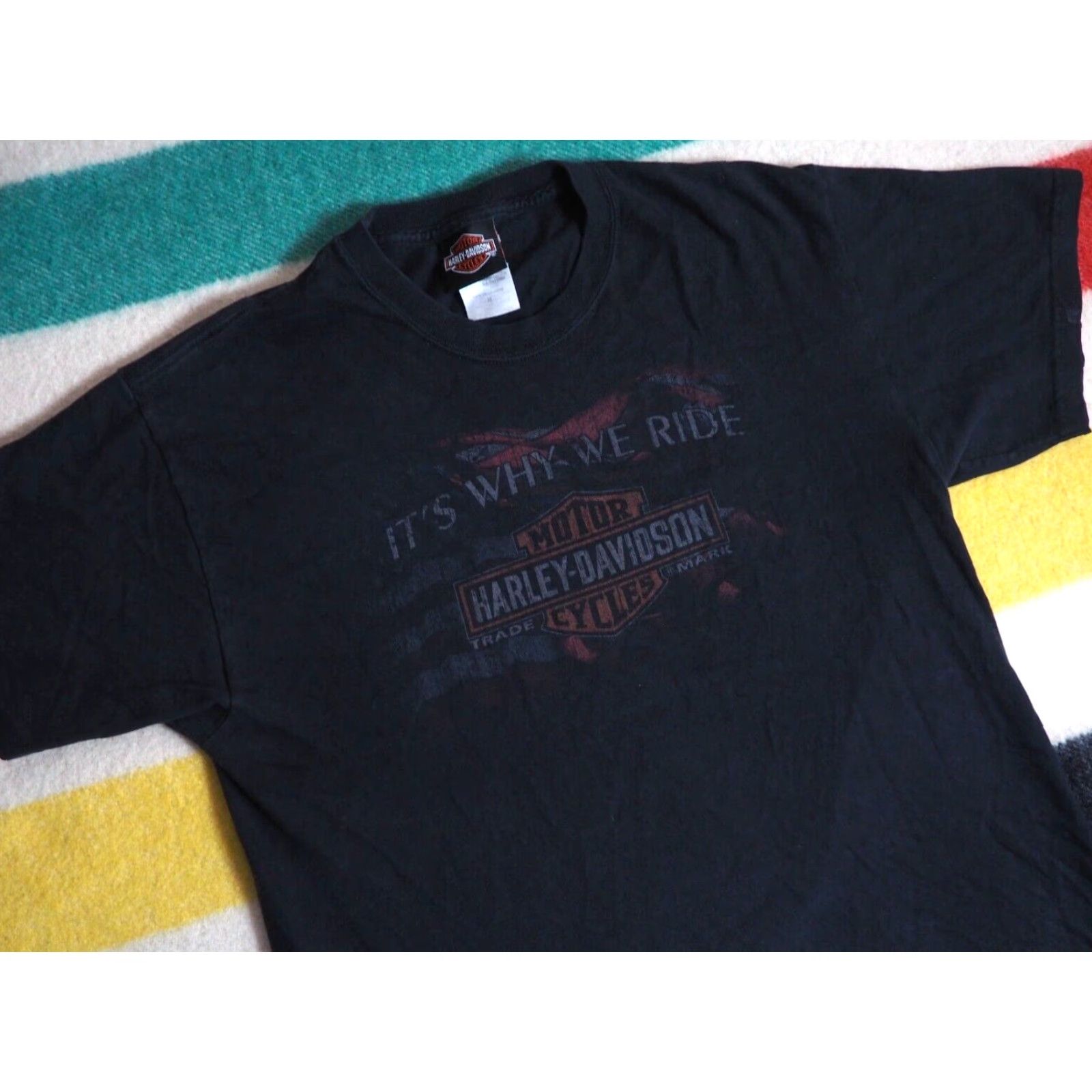 Harley Davidson VINTAGE Harley-Davidson Tee T-Shirt M USA Made Black Cotton Logo Biker 90s | Men Size US M / EU 48-50 / 2 - 4 Thumbnail