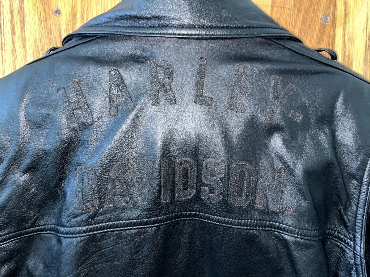 Harley Davidson Mint NOS 2002 Harley-Davidson Hacienda Leather Jacket Sz LW Size L / US 10 / IT 46 - 6 Thumbnail