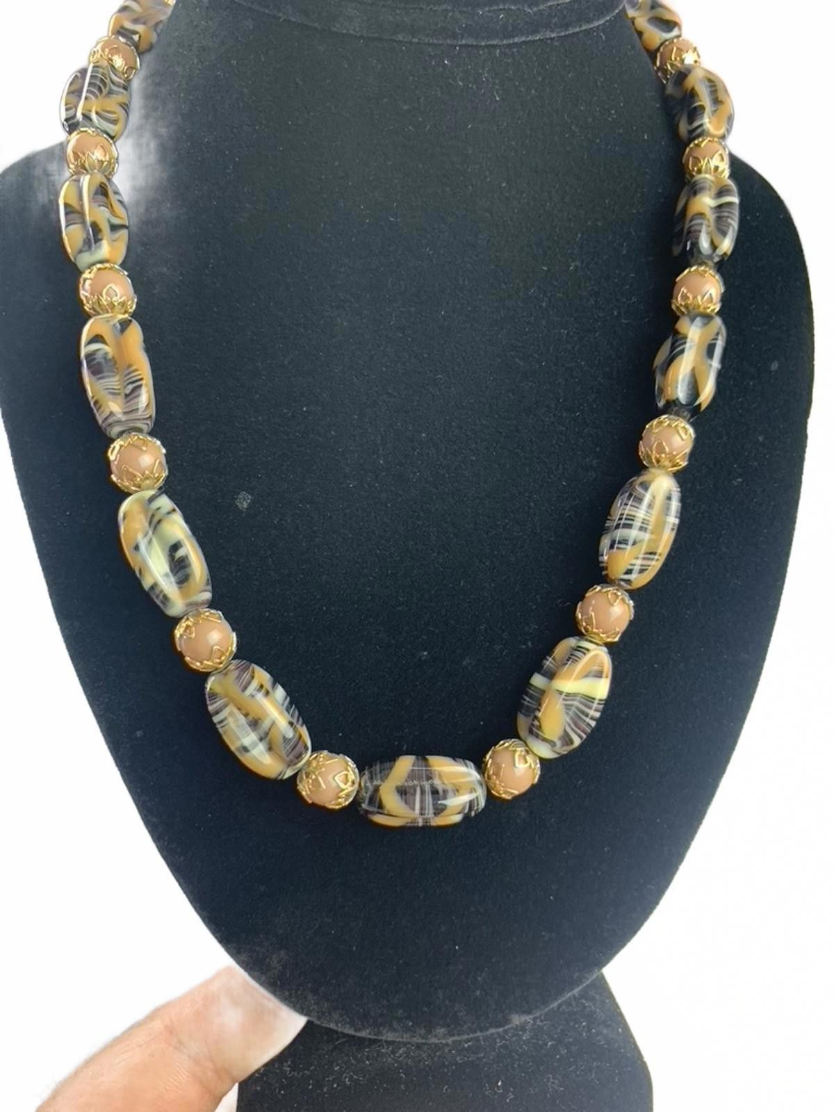 Other German art glass Goldtone Glass Beads Traditional Necklace Size ONE SIZE - 4 Thumbnail