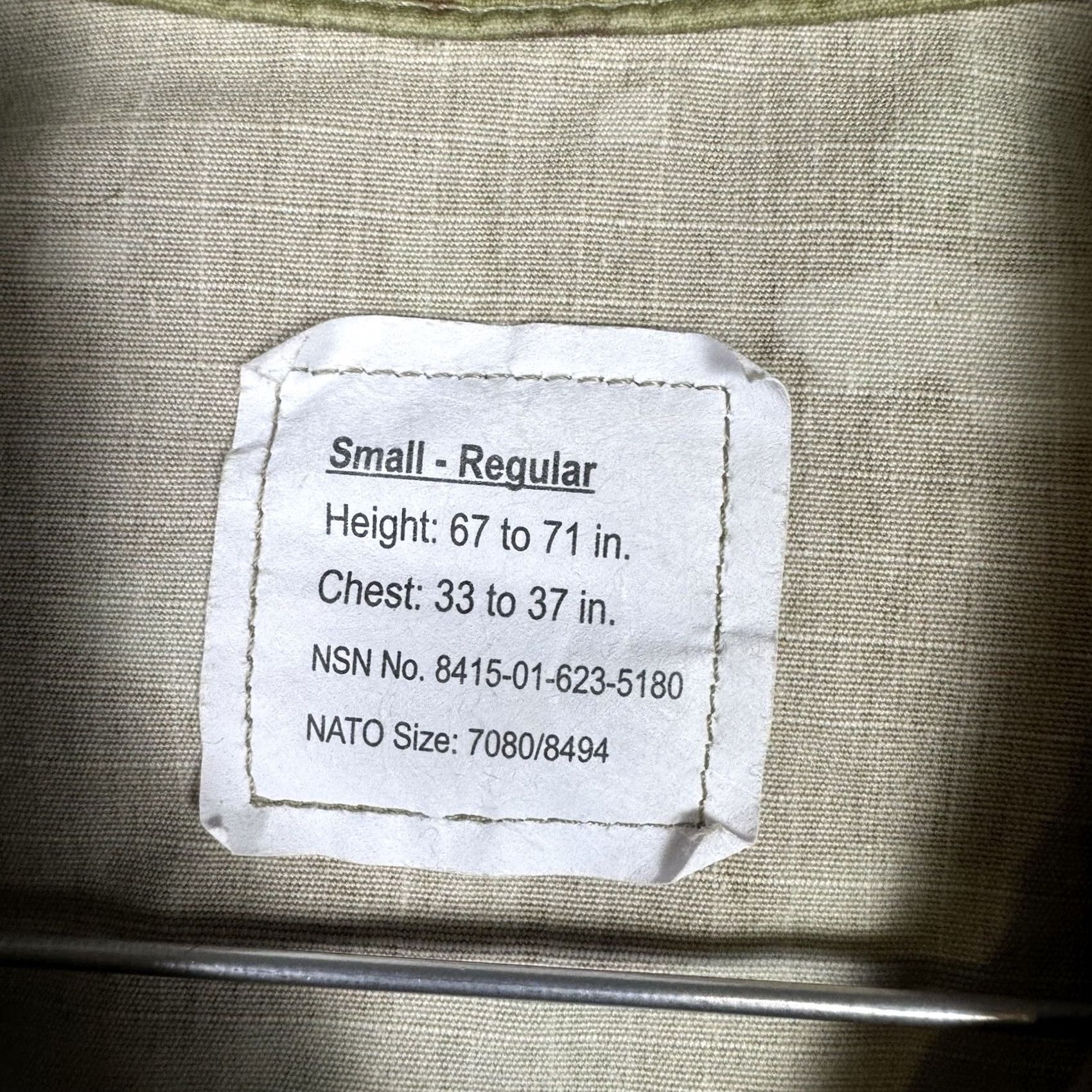 Vintage US Army Combat Uniform Jacket Trouser Coat S Reg S Short Perimeter Insect Guard Size US 29 - 5 Thumbnail
