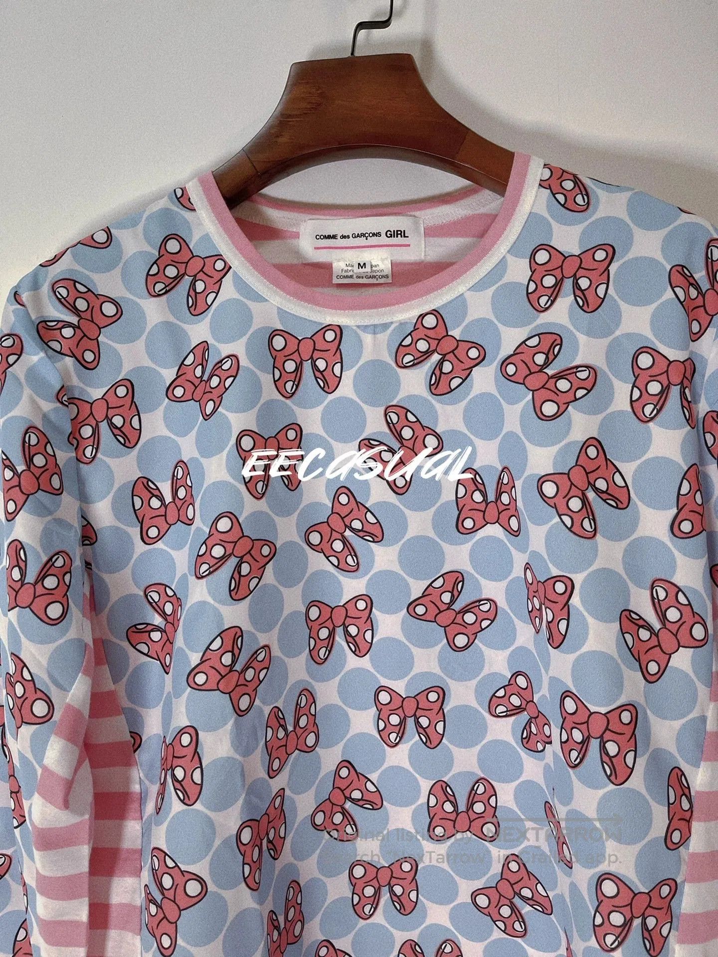 Comme des Garcons Girl CDG Girl Pink Minnie Bow Long Sleeve Tee. Size S / US 4 / IT 40 - 5 Thumbnail