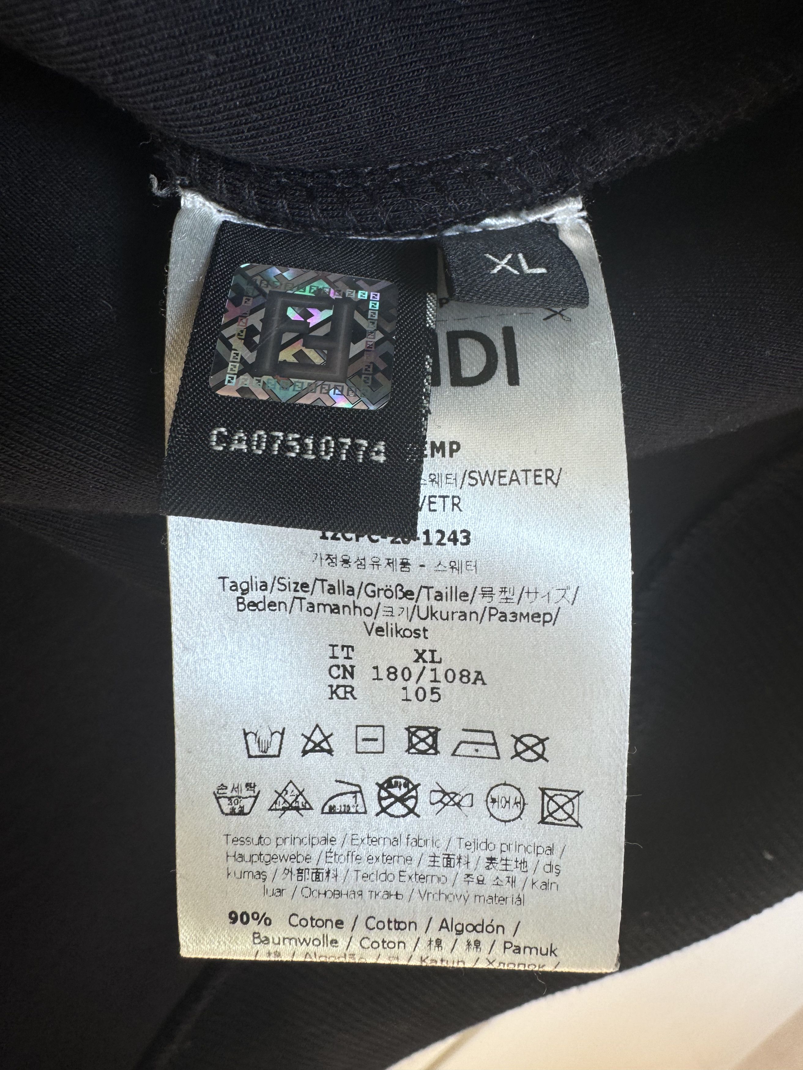 Fendi Fendi black monogram sweatshirt Size US XL / EU 56 / 4 - 4 Thumbnail