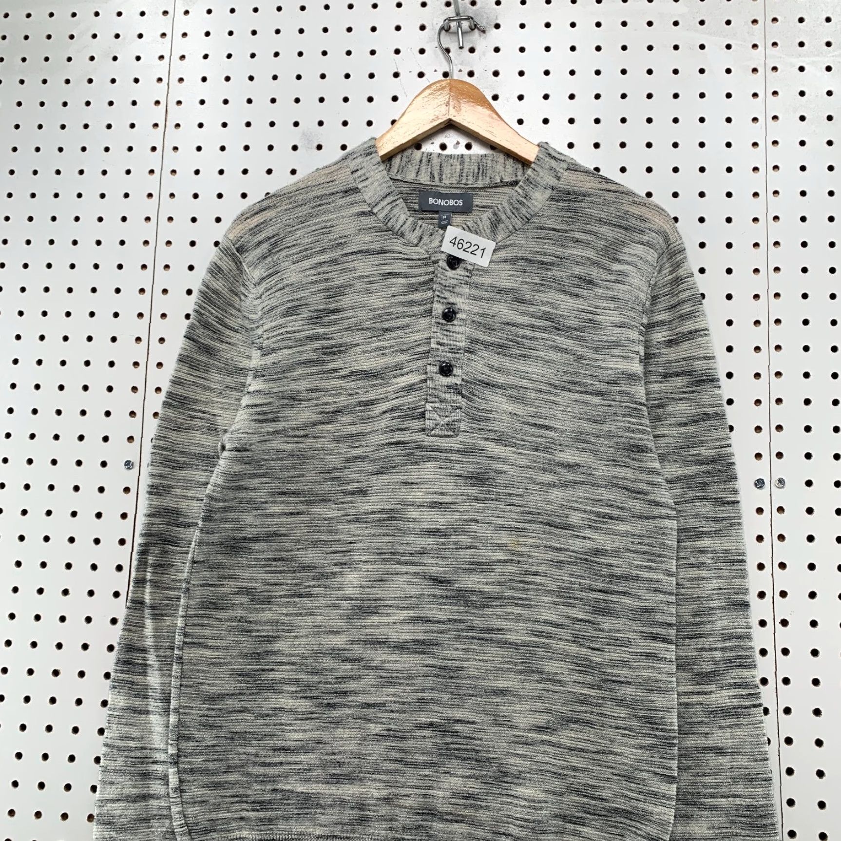 Bonobos Bonobos Wool Henley Sweater Mens M Heathered Gray 100% Extra Fine Merino - Bonobos Wool Henley Sweater Mens M Heathered Gray 100% Extra Fine Merino Size US M / EU 48-50 / 2 - 5 Thumbnail