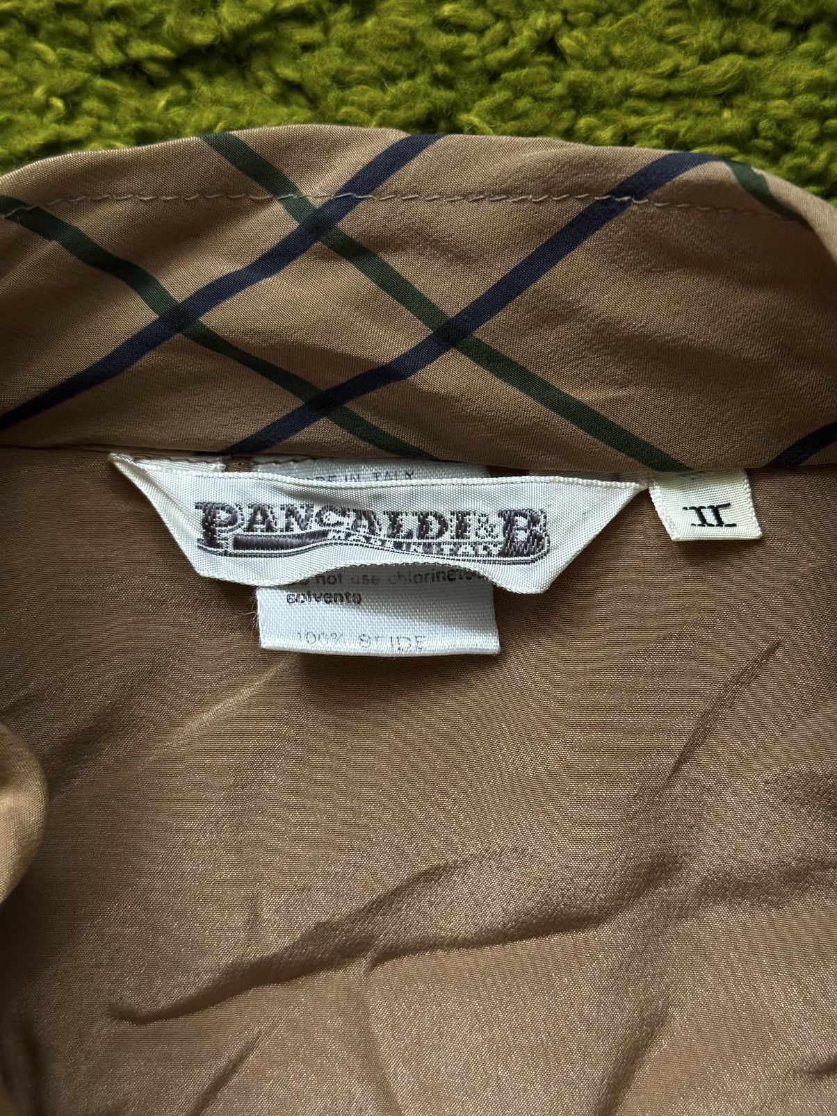 Designer × Vintage × Vitaliano Pancaldi 100% silk checkered vintage jacket Size US M / EU 48-50 / 2 - 4 Thumbnail
