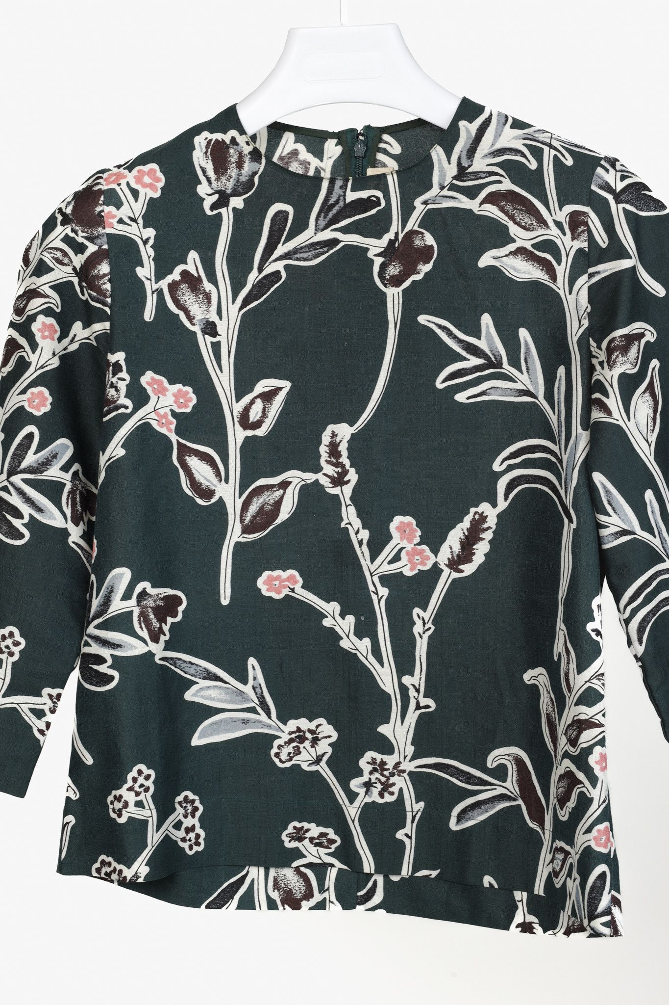 Marni Marni 2015 Green Cotton Silk Floral Print Blouse Size S / US 4 / IT 40 - 3 Thumbnail