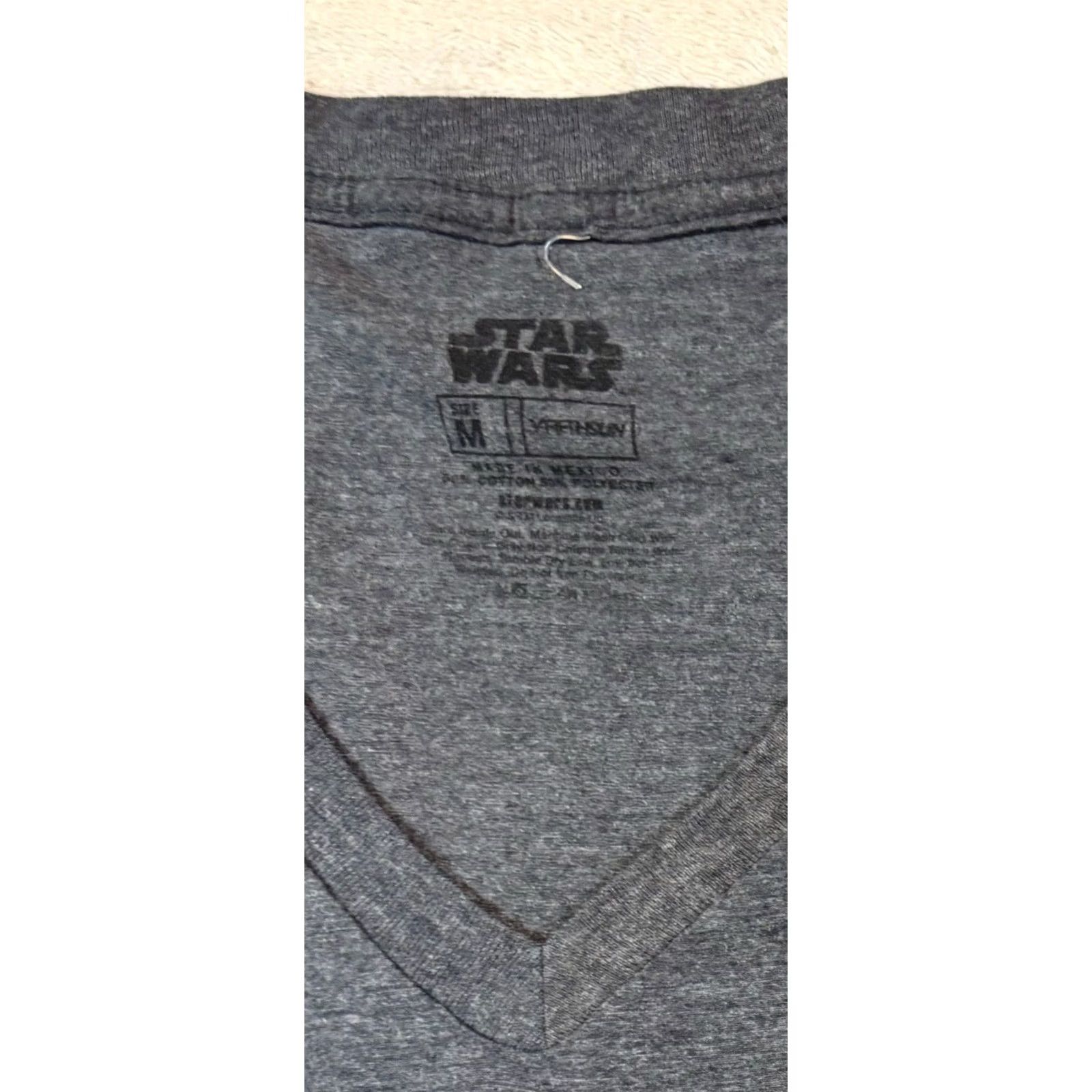 Star Wars Star Wars Women's T-Shirt Dark Gray V-Neck Size M Knit Cotton Polyester Short Sleeve Regular Casual Shirt Womens Size M / US 6-8 / IT 42-44 - 6 Thumbnail