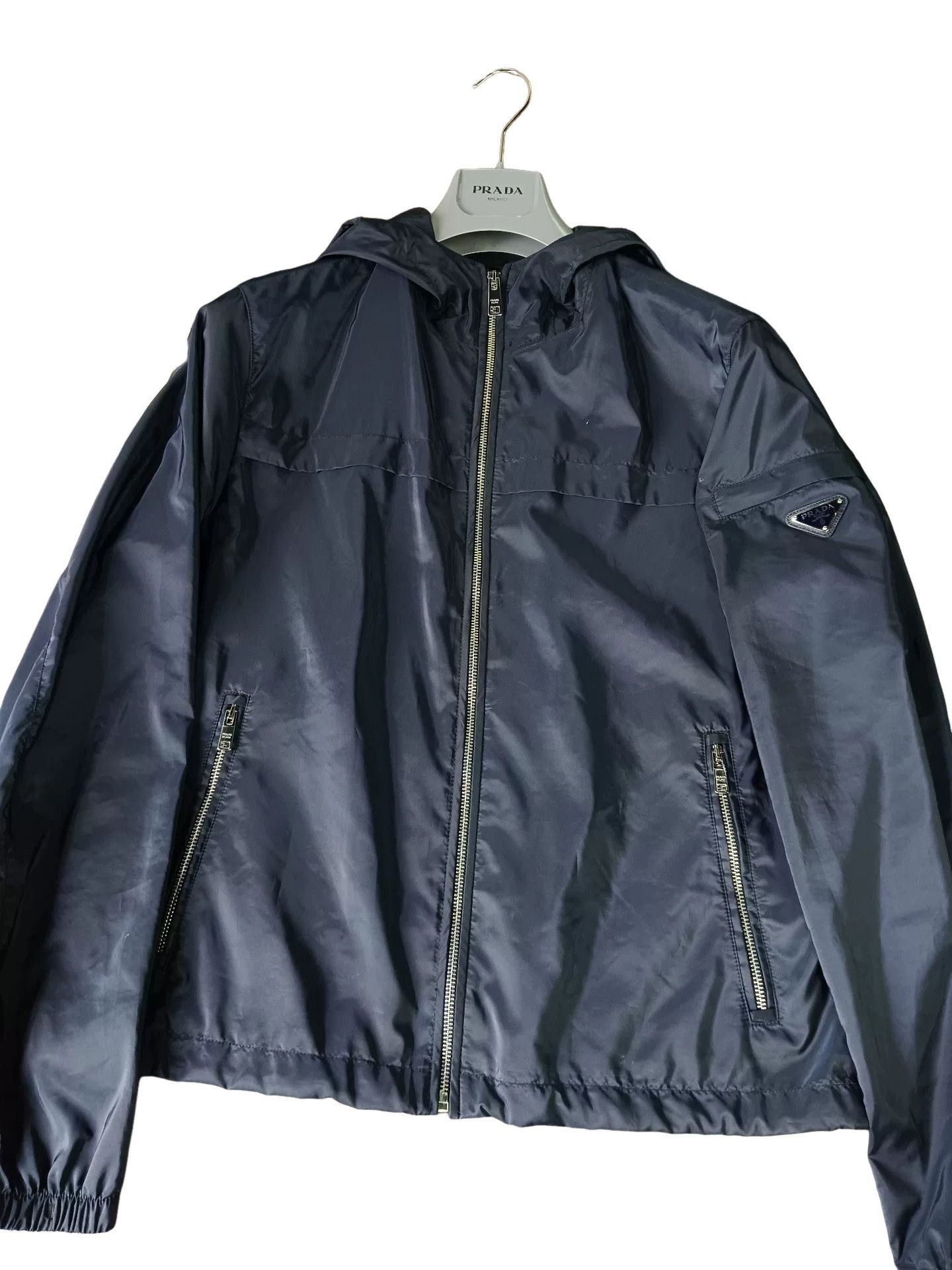 Prada Prada Triangle Logo Hooded Nylon Jacket 50 Size US M / EU 48-50 / 2 - 1 Thumbnail
