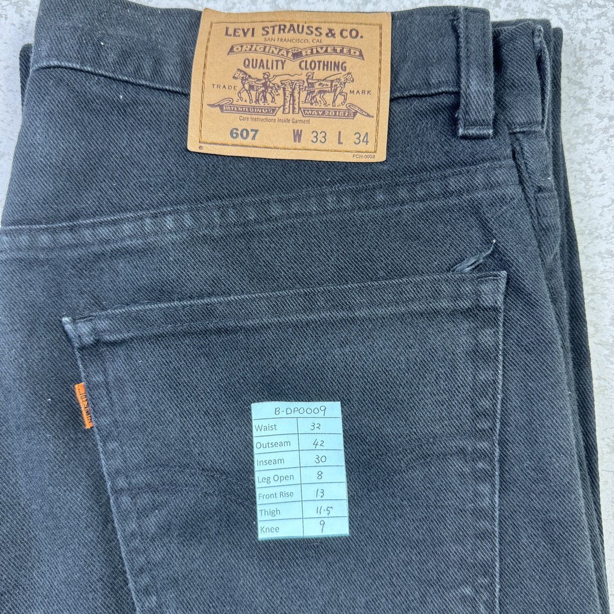 Levi's × Vintage 💥Vintage Levis 607 Orange Tab Super Black Denim Pant Size US 32 / EU 48 - 11 Thumbnail