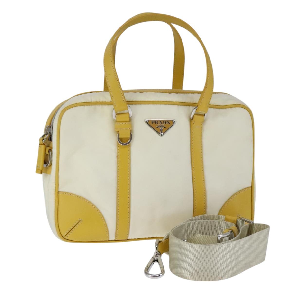 Prada Tessuto Yellow Synthetic Handbag (Pre-Owned) Size ONE SIZE - 1 Thumbnail