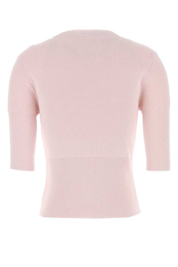 Givenchy o1w1db10326 3/4 Sleeves Ribbed Sweater in Pink Size XL / US 12-14 / IT 48-50 - 2 Thumbnail