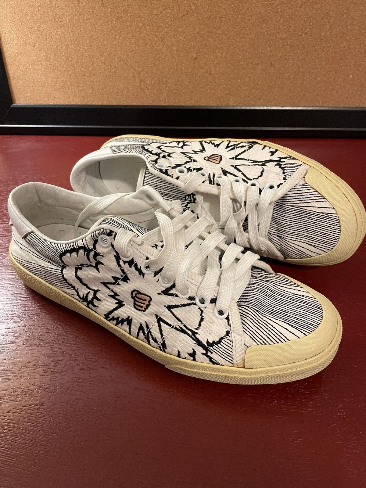 Saint Laurent Paris SS16 Surf Sound Embroidered Sneakers Size US 7.5 / EU 40-41 - 1 Thumbnail