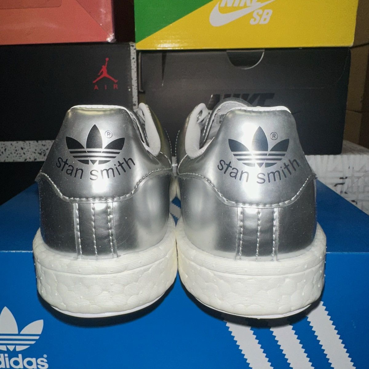 Adidas Size 7.5W - adidas Stan Smith Boost Metallic Silver - BB0108 Size US 7.5 / IT 37.5 - 3 Thumbnail