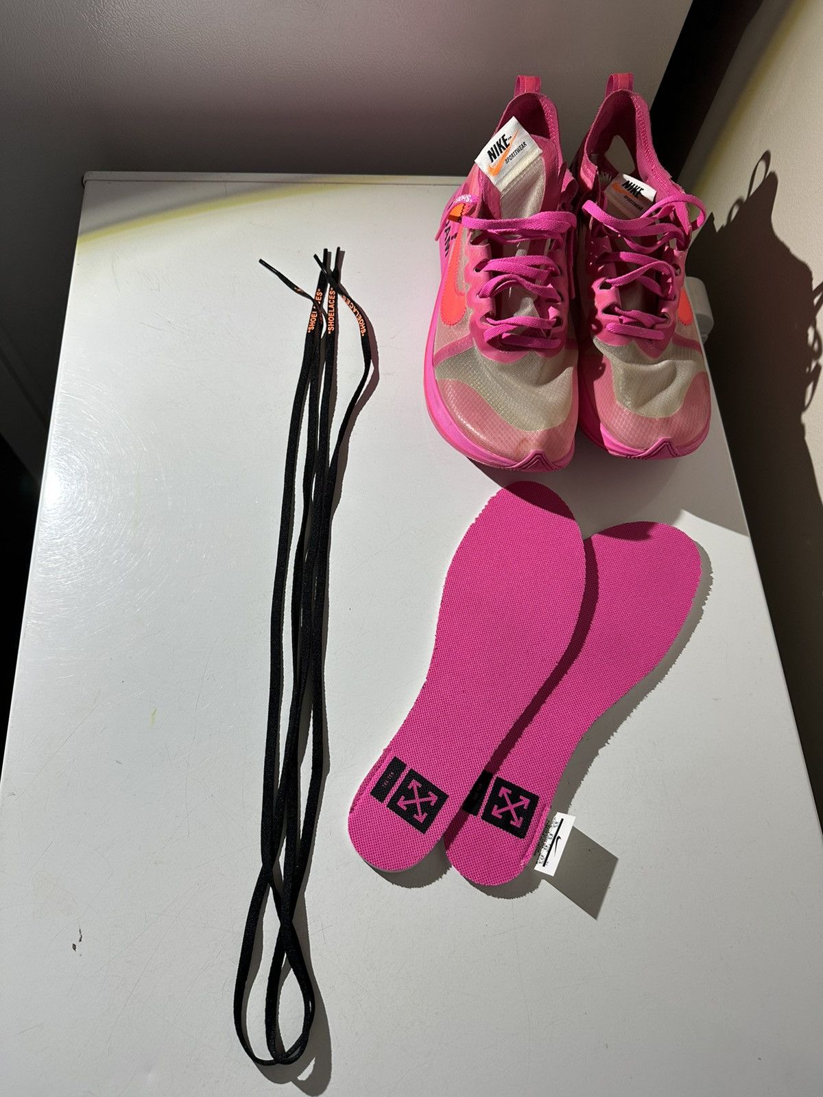 Nike × Off-White Nike x OFF WHITE Zoom Fly Pink Size US 9.5 / EU 42-43 - 14 Thumbnail