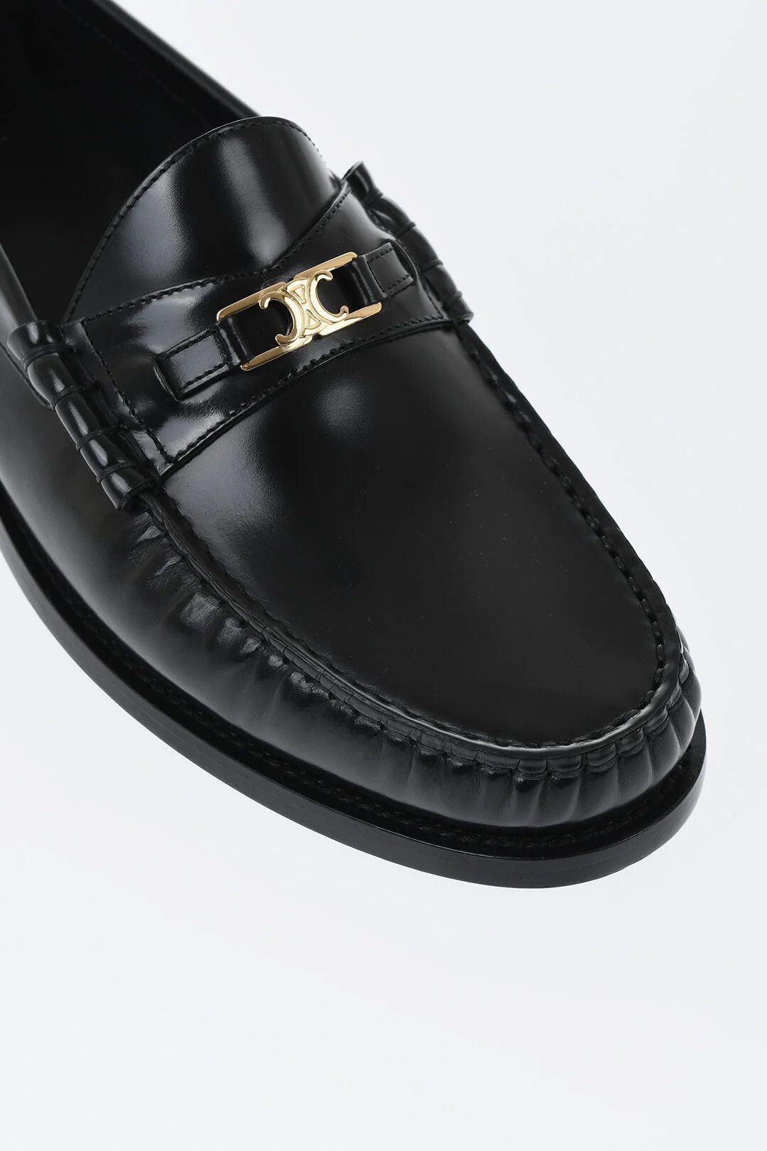 Celine og1mm0426 Brushed Leather Loafers in Black Size US 7 / EU 40 - 4 Thumbnail