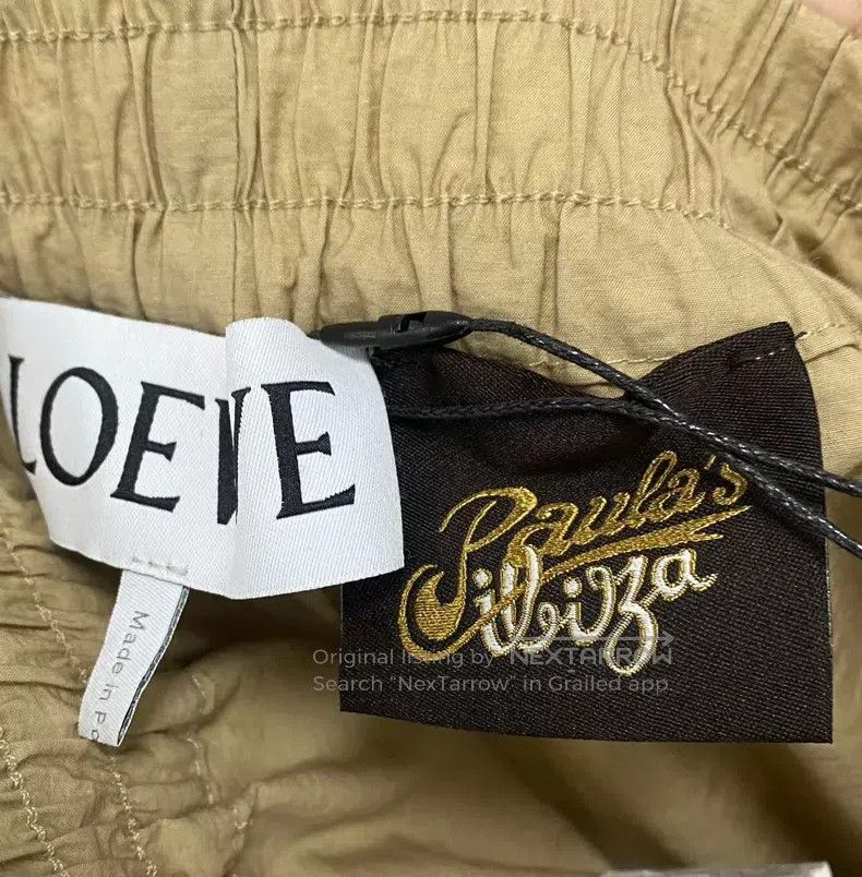 Loewe Loewe size S Khaki embroidered logo casual pants Size 27" / US 4 / IT 40 - 4 Thumbnail