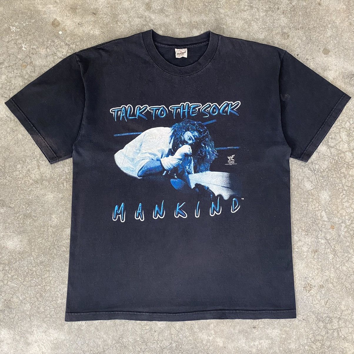 Vintage VTG 1998 WWF Mankind “Talk to the Sock” Mr. Socko Tee Size US XL / EU 56 / 4 - 2 Thumbnail