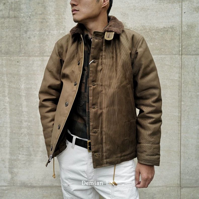 Freewheelers freewheelers Men's waxed extra heavy alpaca N1 deck jacket Size US S / EU 44-46 / 1 - 1 Thumbnail