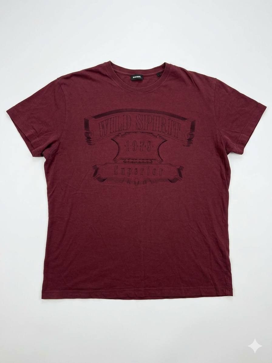 Diesel Diesel "Wild Spirit" Graphic T-Shirt - Maroon/Burgundy Size US XL / EU 56 / 4 - 1 Thumbnail