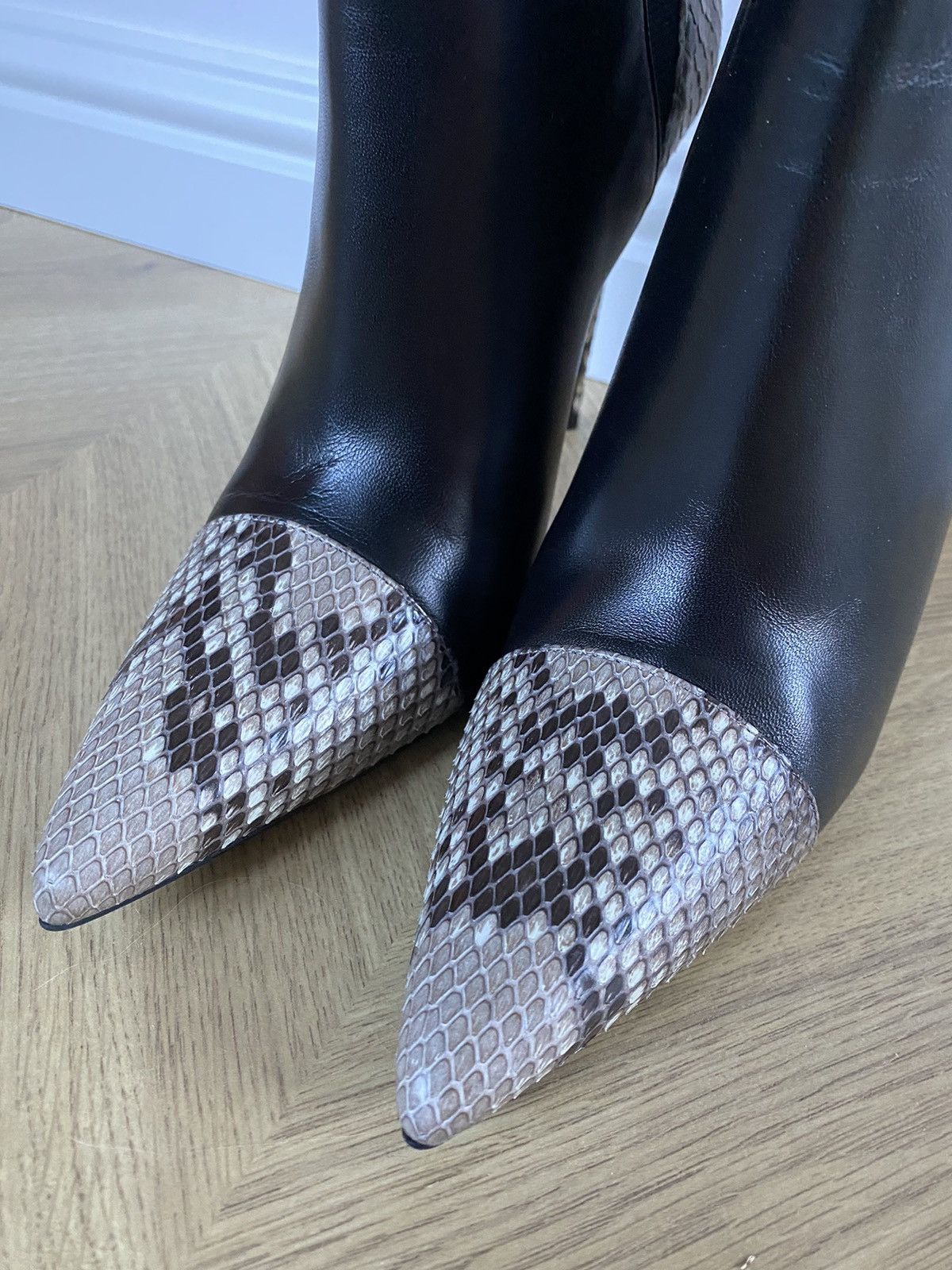 Designer × Gucci Gucci leather ankle boots Roccia phyton pointed toe Size US 8 / IT 38 - 4 Thumbnail