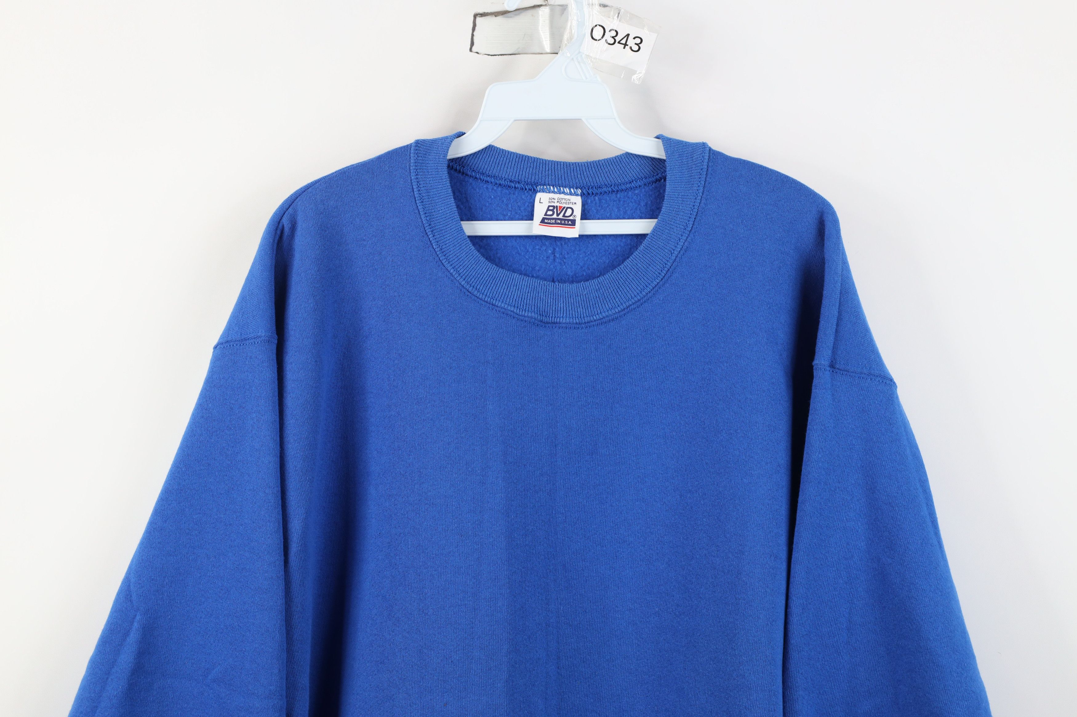 Vintage Vintage 90s Streetwear Crewneck Sweatshirt Royal Blue USA Size US L / EU 52-54 / 3 - 2 Thumbnail