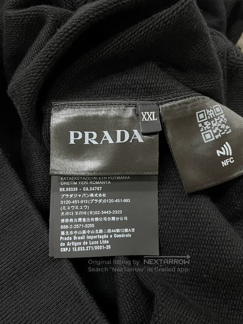 Prada Prada Black big logo sweatshirt Size US XXL / EU 58 / 5 - 4 Thumbnail