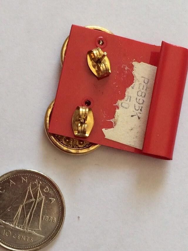 Designer Elegance Trid Vintage Gold & Black Earrings Size ONE SIZE - 2 Thumbnail
