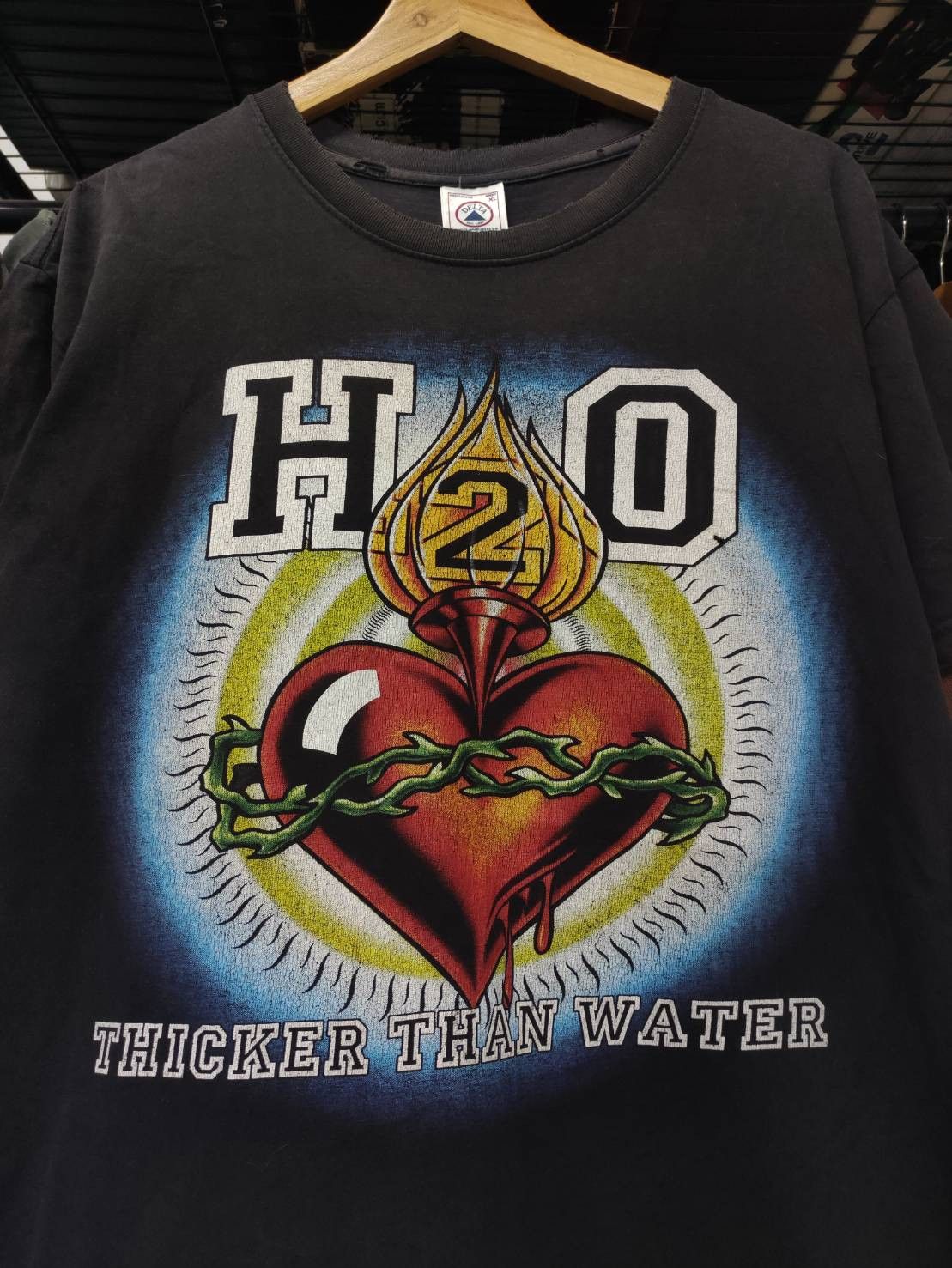 Band Tees Vtg 90's H2O Band " Thinker Than Water " Album Promo T-Shirt Size US XL / EU 56 / 4 - 1 Thumbnail