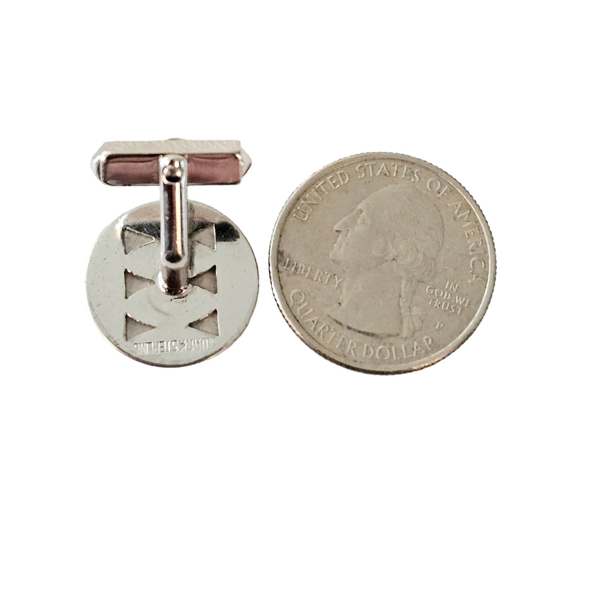 Other Swank Sterling Silver Round Cufflinks. Signed L115 Size ONE SIZE - 9 Thumbnail