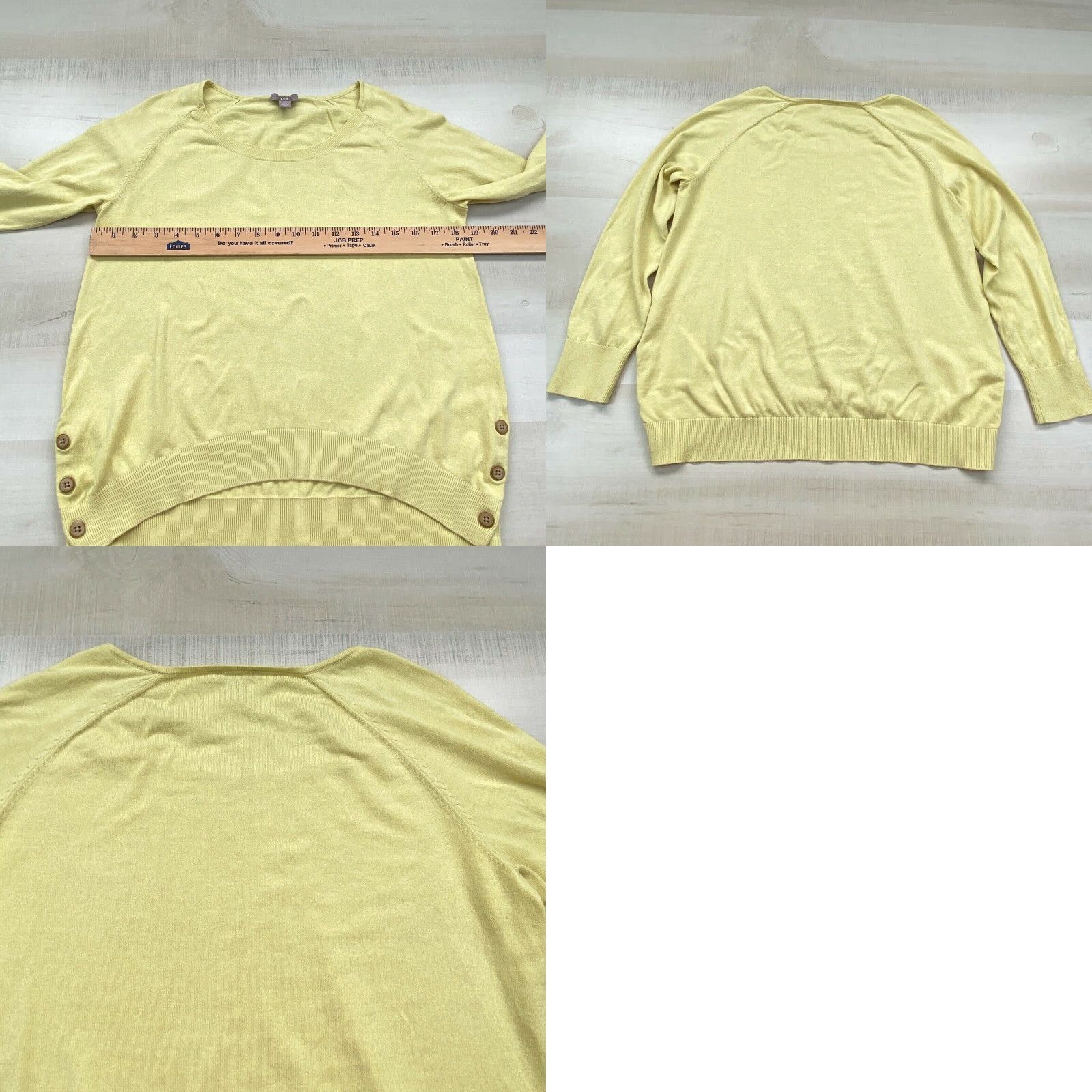 J. Jill J Jill Womens Sweater Small Yellow Silk Cotton Size S / US 4 / IT 40 - 8 Thumbnail