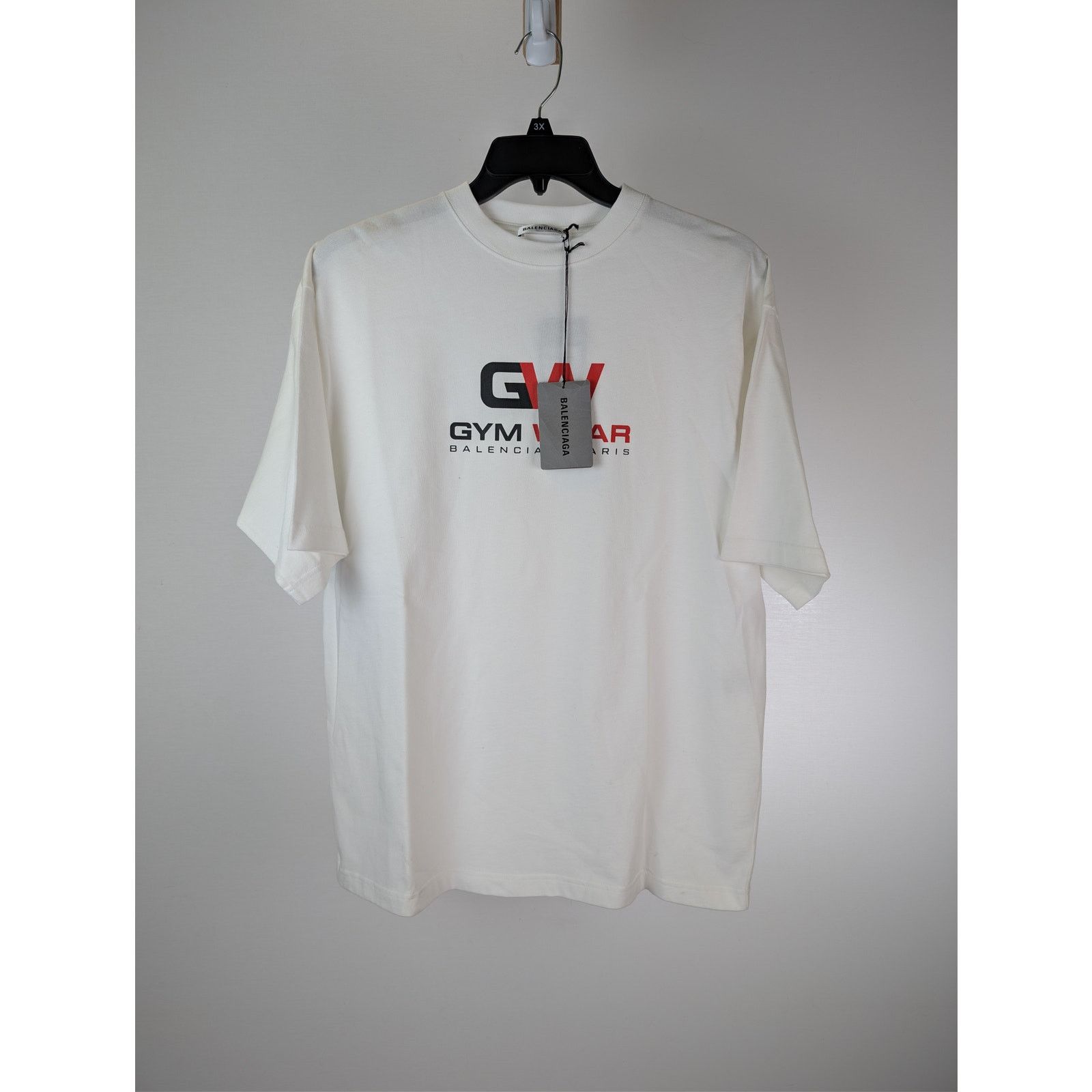 Balenciaga o1rshd1 Gym Wear graphic crewneck T-Shirt in White Size US S / EU 44-46 / 1 - 1 Thumbnail