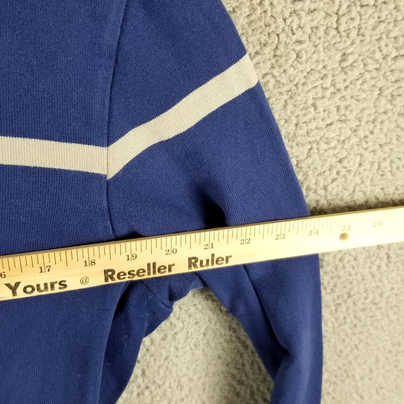 Banana Republic Banana Republic Sweater Shirt Men M Blue Striped V-Neck Pullover Knit Wool Blended Wool Mens Size M / US 6-8 / IT 42-44 - 4 Thumbnail