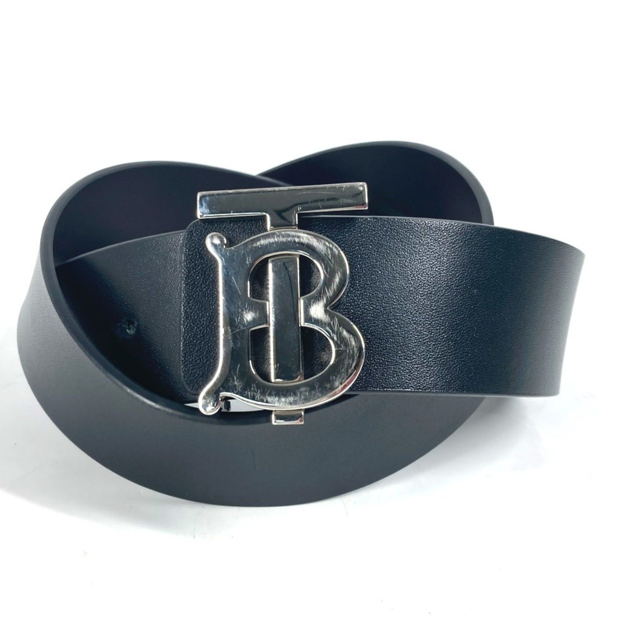 Burberry BURBERRY TB Logo Belt Leather Men's Black Size ONE SIZE - 1 Thumbnail