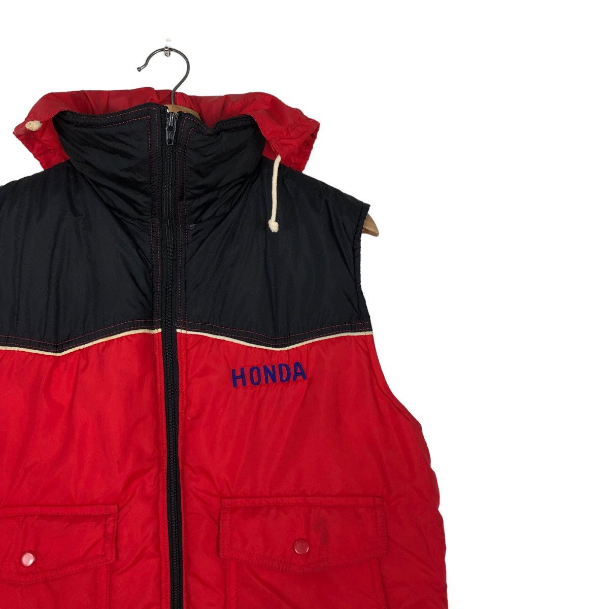Honda 🔥Vintage Puffer Vest Racing Jacket Tank Top Honda Big Logo Size US L / EU 52-54 / 3 - 6 Thumbnail