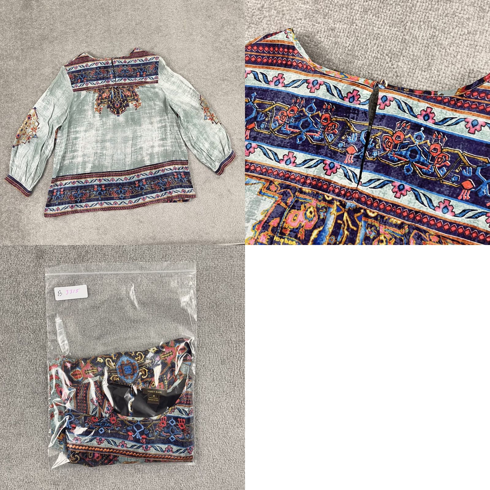 Anthropologie Vineet Bahl by Anthropologie Prudence Blouse Womens Medium Paisley Artsy Viscose Shirt Size M / US 6-8 / IT 42-44 - 8 Thumbnail