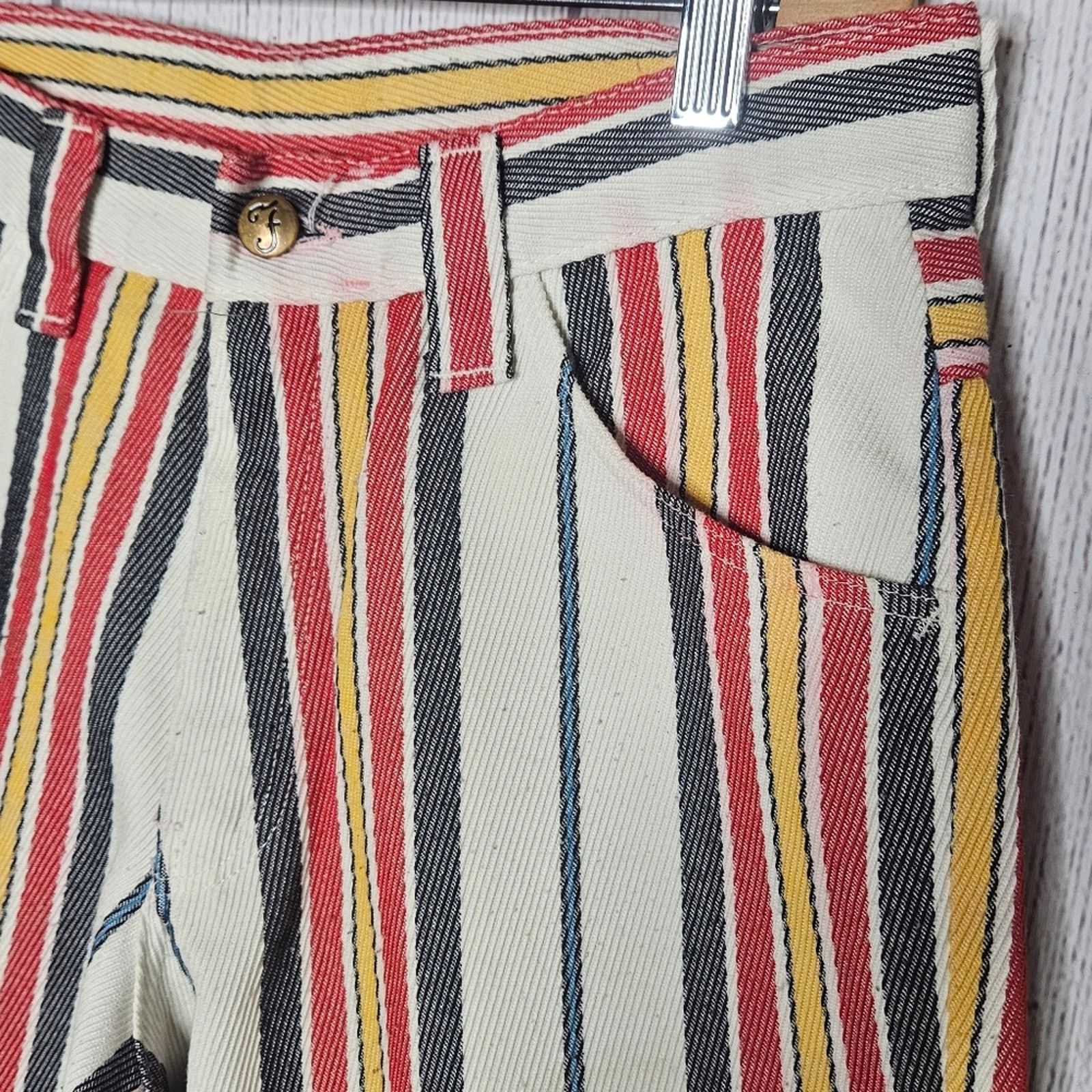 Farah × Vintage VTG 60s FARAH Denim Striped Cropped Pants, 29x22 Size US 29 - 3 Thumbnail