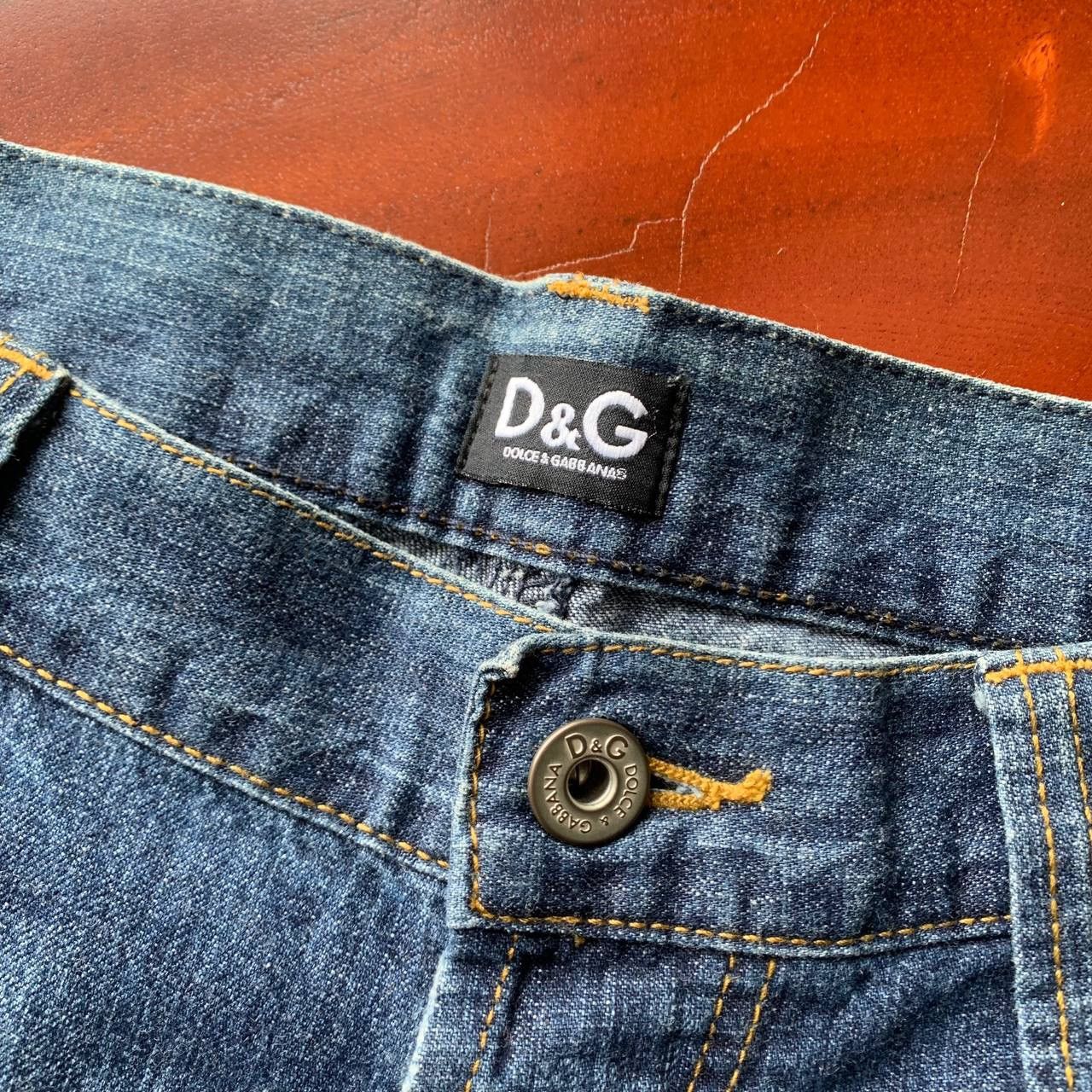 Dolce & Gabbana Vintage Dolce & Gabbana D&G Y2K Embroidery Blue Denim Pants Size US 35 - 6 Thumbnail