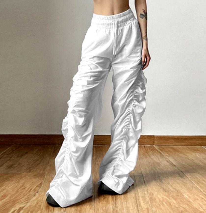 Designer × Japanese Brand × Vintage Vintage Baggy Punk Crinkle Sides Wide Leg Oversize Trousers Size US 30 / EU 46 - 4 Thumbnail