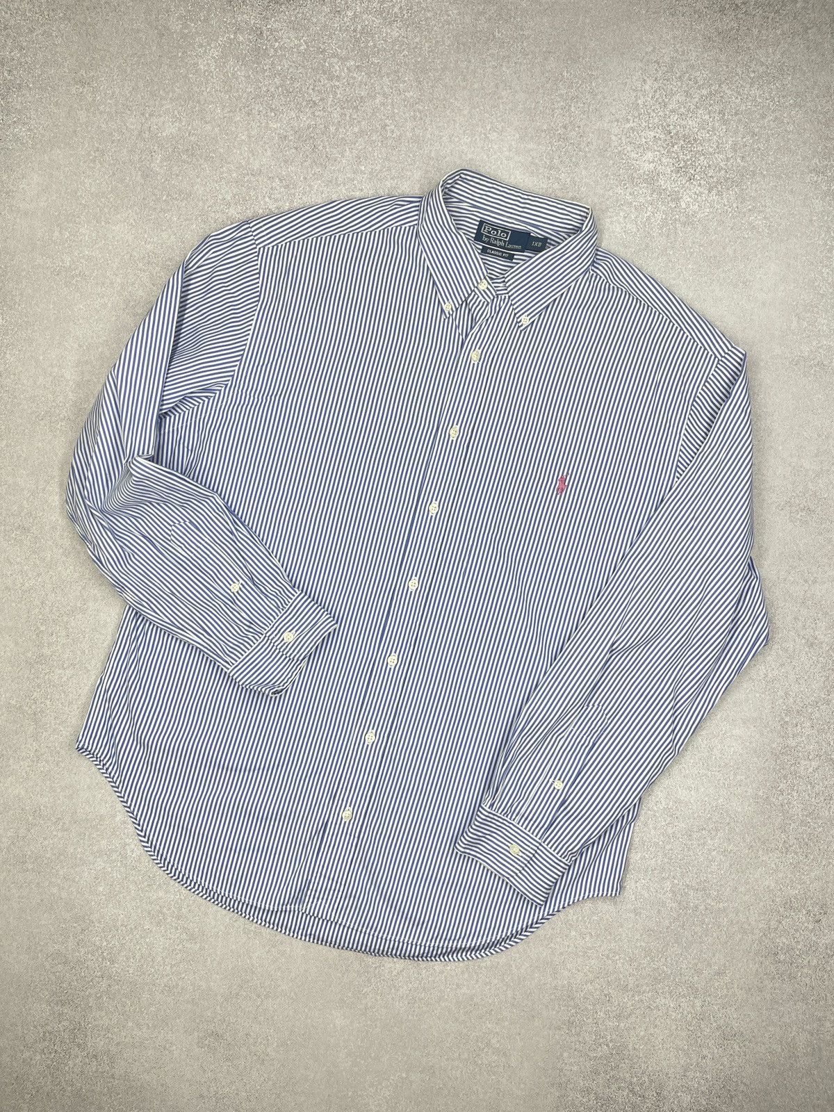 Polo Ralph Lauren Vintage Polo Ralph Lauren Striped Shirt Blue Y2K RRL Size XL Size US XL / EU 56 / 4 - 1 Thumbnail