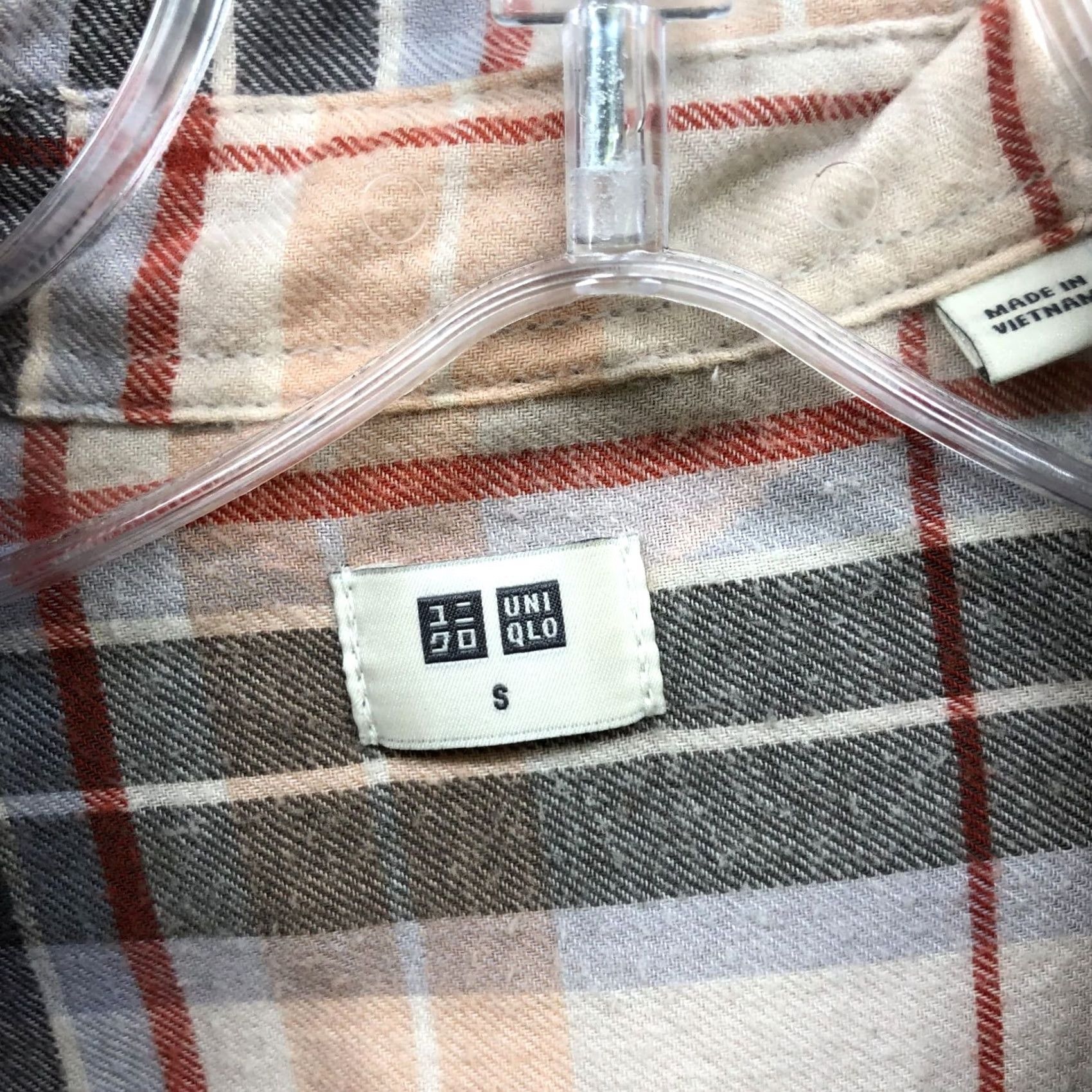 Uniqlo Uniqlo Flannel Shirt Mens S Long Sleeve Lightweight Cotton Cream Plaid Overshirt Size US S / EU 44-46 / 1 - 5 Thumbnail