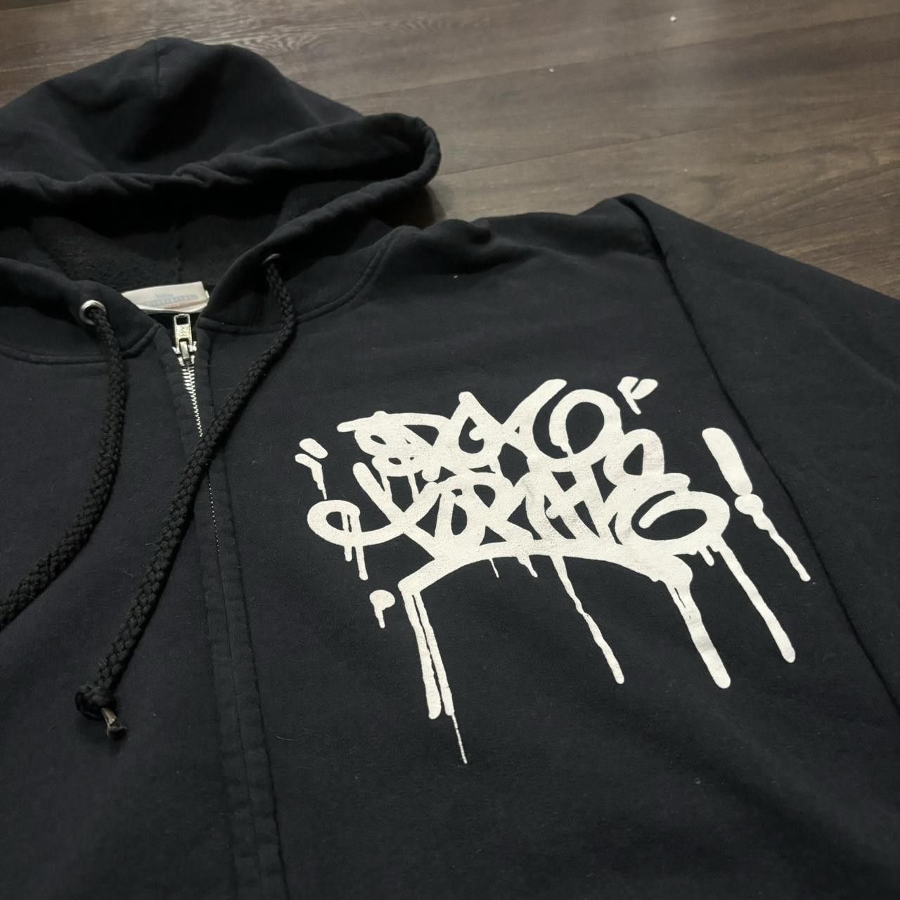 Hanes Vintage drum and bass zip up hoodie 00s S Size US S / EU 44-46 / 1 - 1 Thumbnail