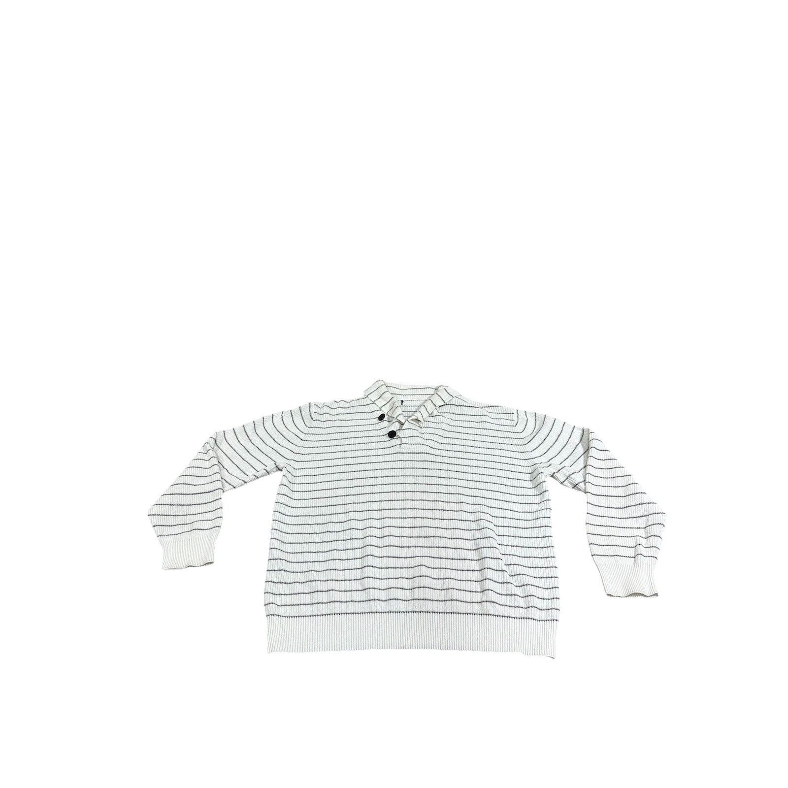 Vintage Vintage Shawl Collar Sweater Knitwear Striped White And Gray Size US M / EU 48-50 / 2 - 4 Thumbnail