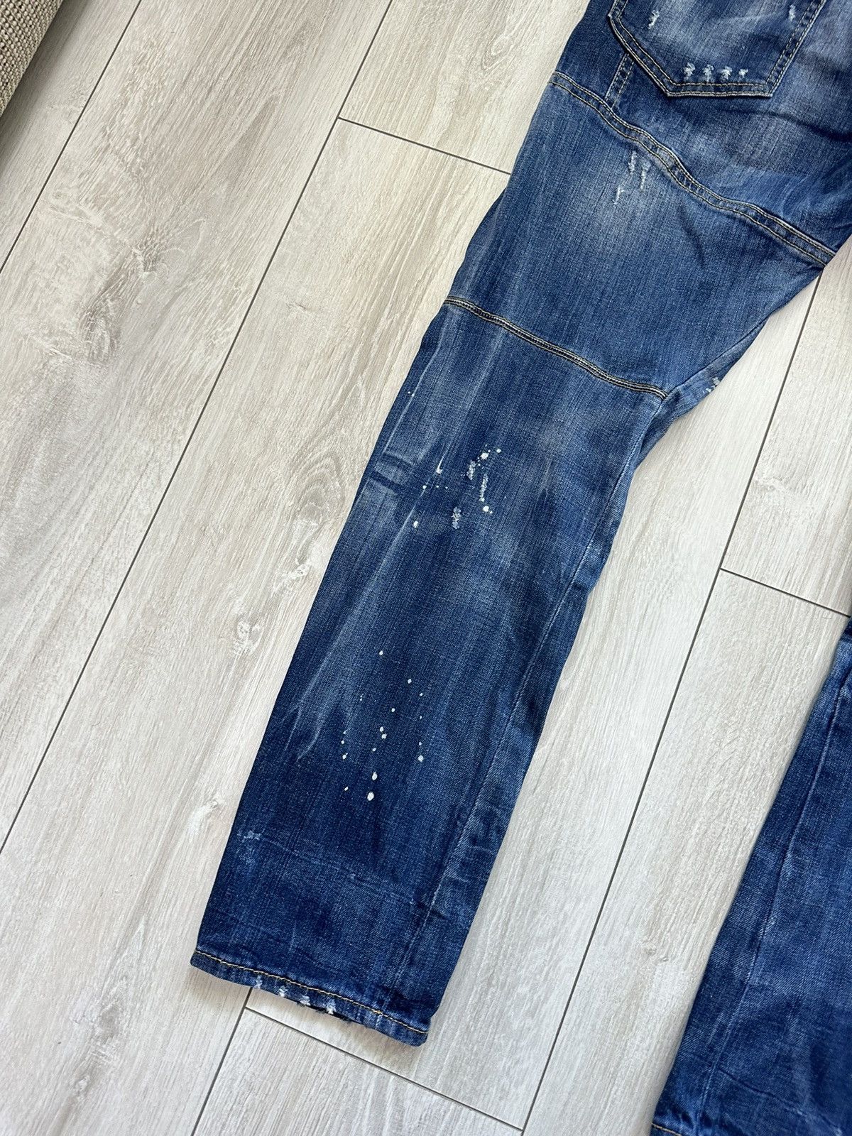 Dsquared2 Dsquared2 Tidy Biker Distressed Denim Jeans Pants (A033) Size US 34 / EU 50 - 19 Thumbnail
