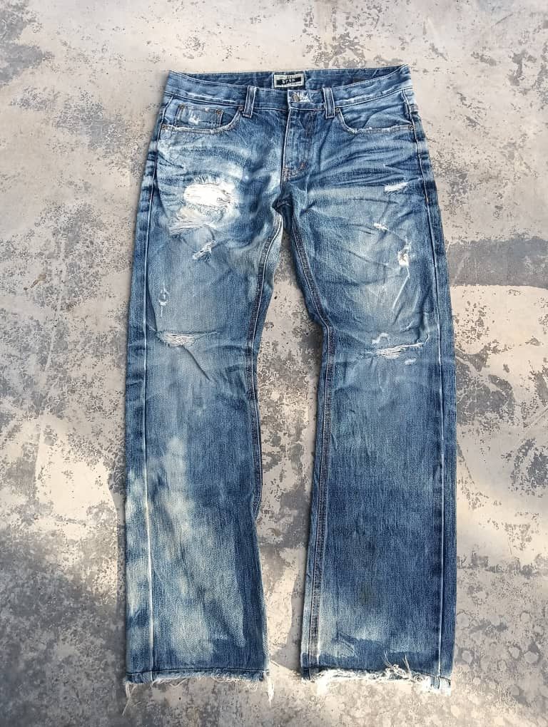 Hysteric Glamour × Japanese Brand Dpsr distressed bleach jeans size 32 Size US 32 / EU 48 - 1 Thumbnail