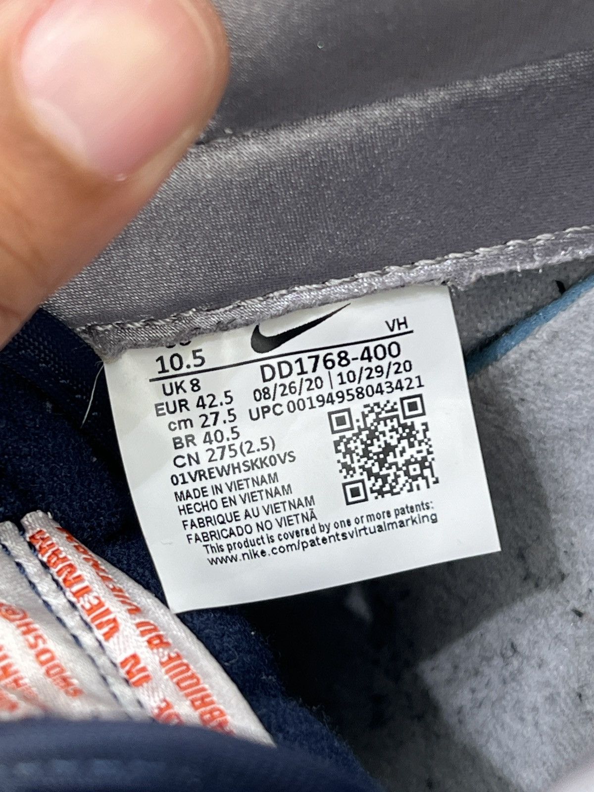 Nike Nike Dunk Low College Navy Grey Sz. 10.5W/9M (2021) Size US 9 / EU 42 - 9 Thumbnail