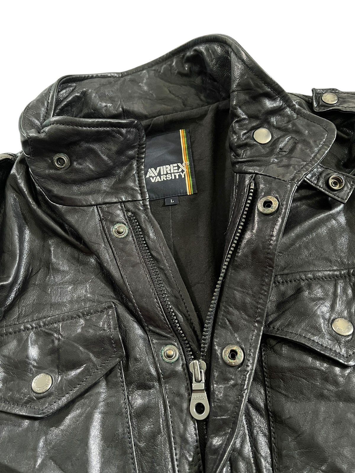 Avirex 2000s Avirex M65 Sheepskin Leather Jacket Size US L / EU 52-54 / 3 - 12 Thumbnail