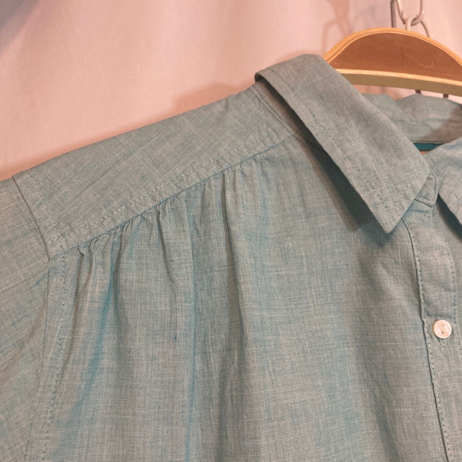 St. Johns Bay St Johns Bay Light Blue Cotton Short Sleeve Button Shirt Top Size M / US 6-8 / IT 42-44 - 6 Thumbnail