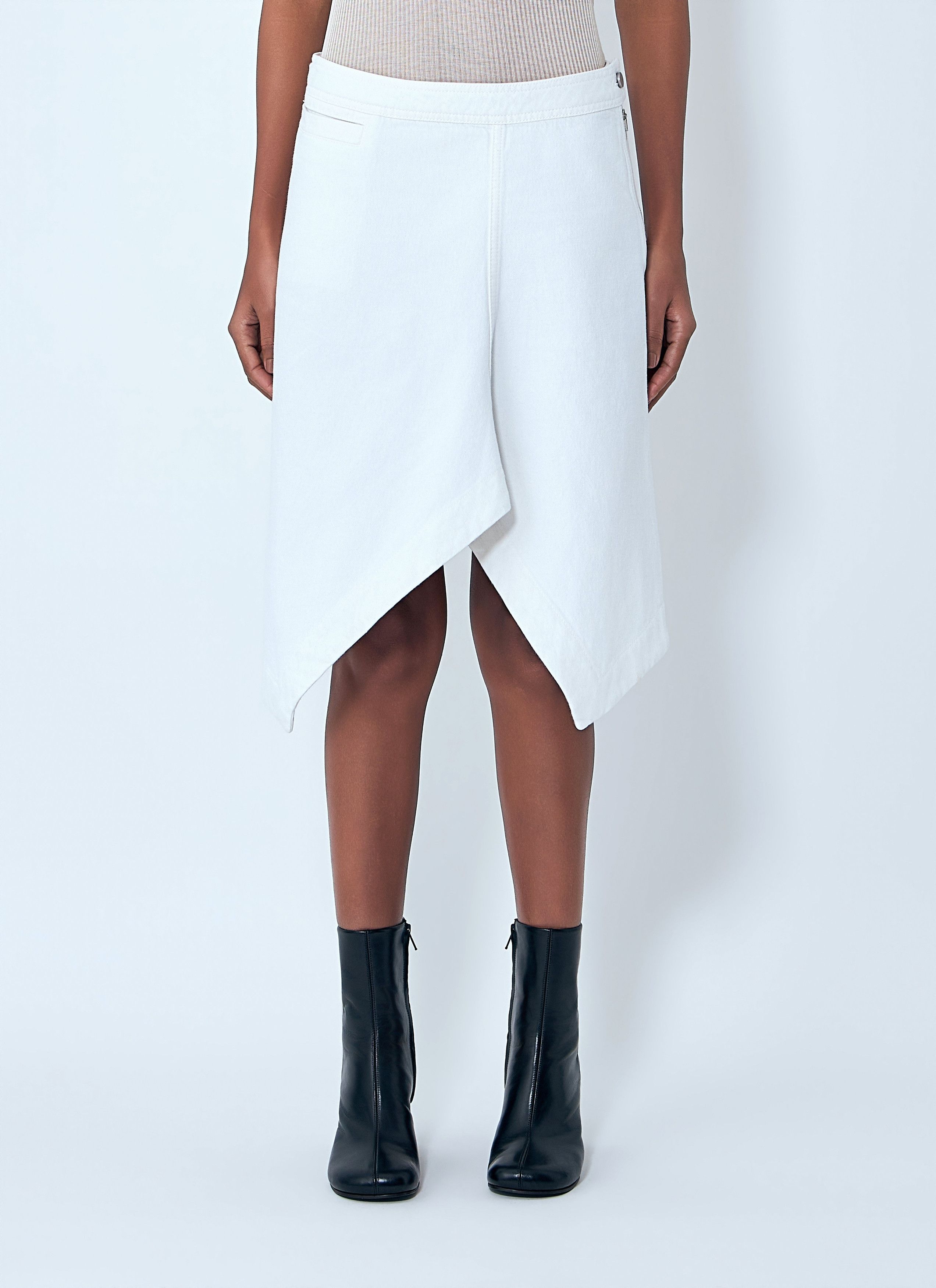 Lemaire Asymmetric Denim Skirt Size 34" / US 12 / IT 48 - 1 Thumbnail